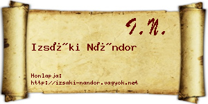 Izsáki Nándor névjegykártya