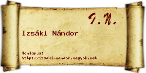 Izsáki Nándor névjegykártya