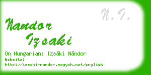 nandor izsaki business card