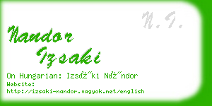 nandor izsaki business card